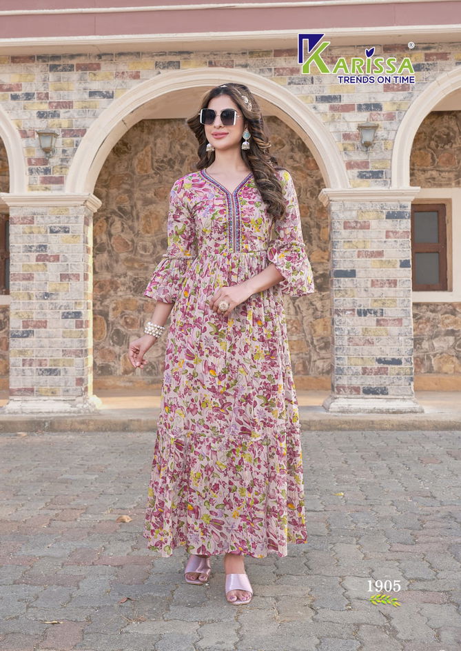 Niharika By Karissa 1901-1906 Long Anarkali Kurtis Catalog